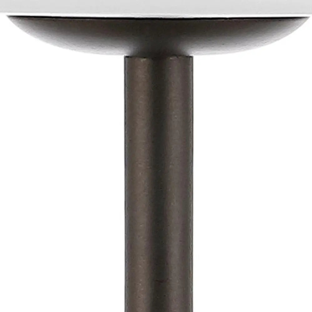 13" Antiqued Bronze USB Table Lamp LED With Empire Shade HomeRoots