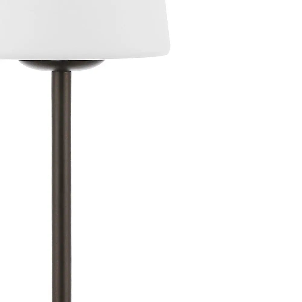 13" Antiqued Bronze USB Table Lamp LED With Empire Shade HomeRoots