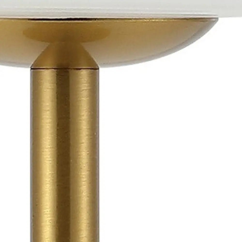 13" Gold USB Table Lamp LED With Empire Shade HomeRoots