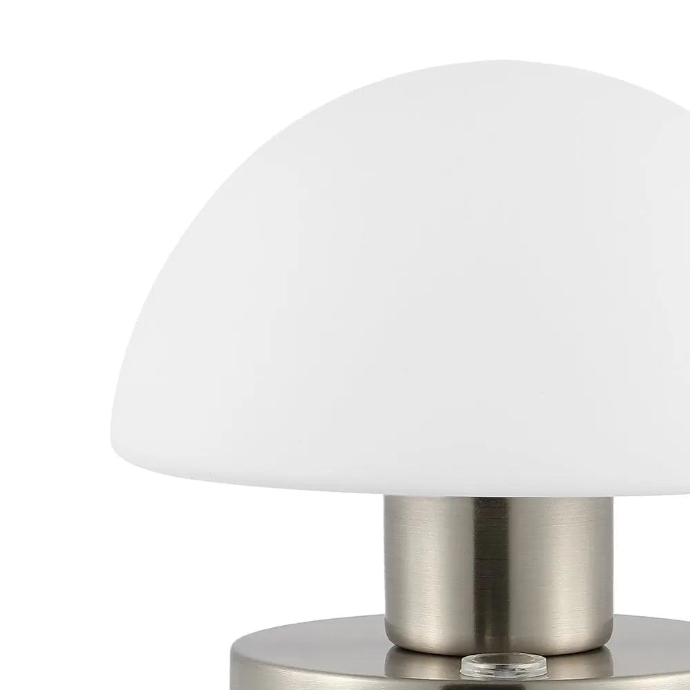 6" Nickel Novelty USB Table Lamp LED With Dome Shade HomeRoots