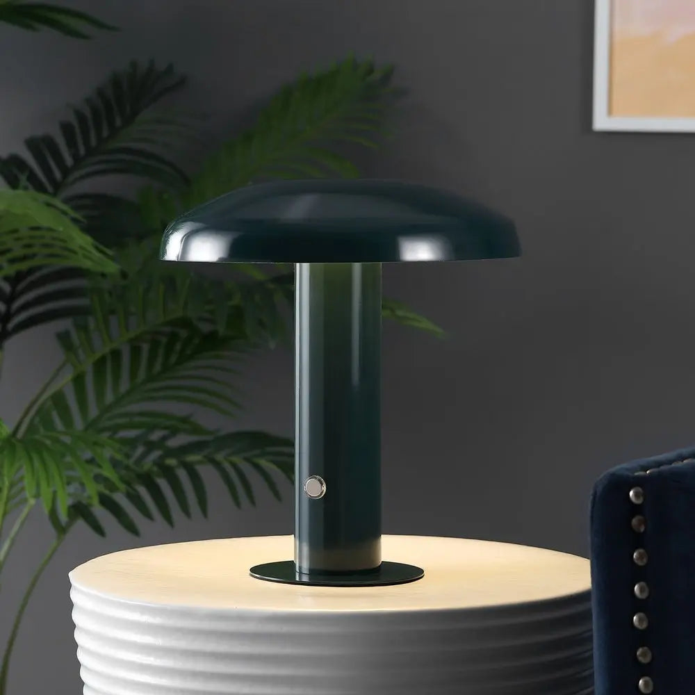 11" Forest Green Novelty USB Table Lamp LED With Globe Shade HomeRoots