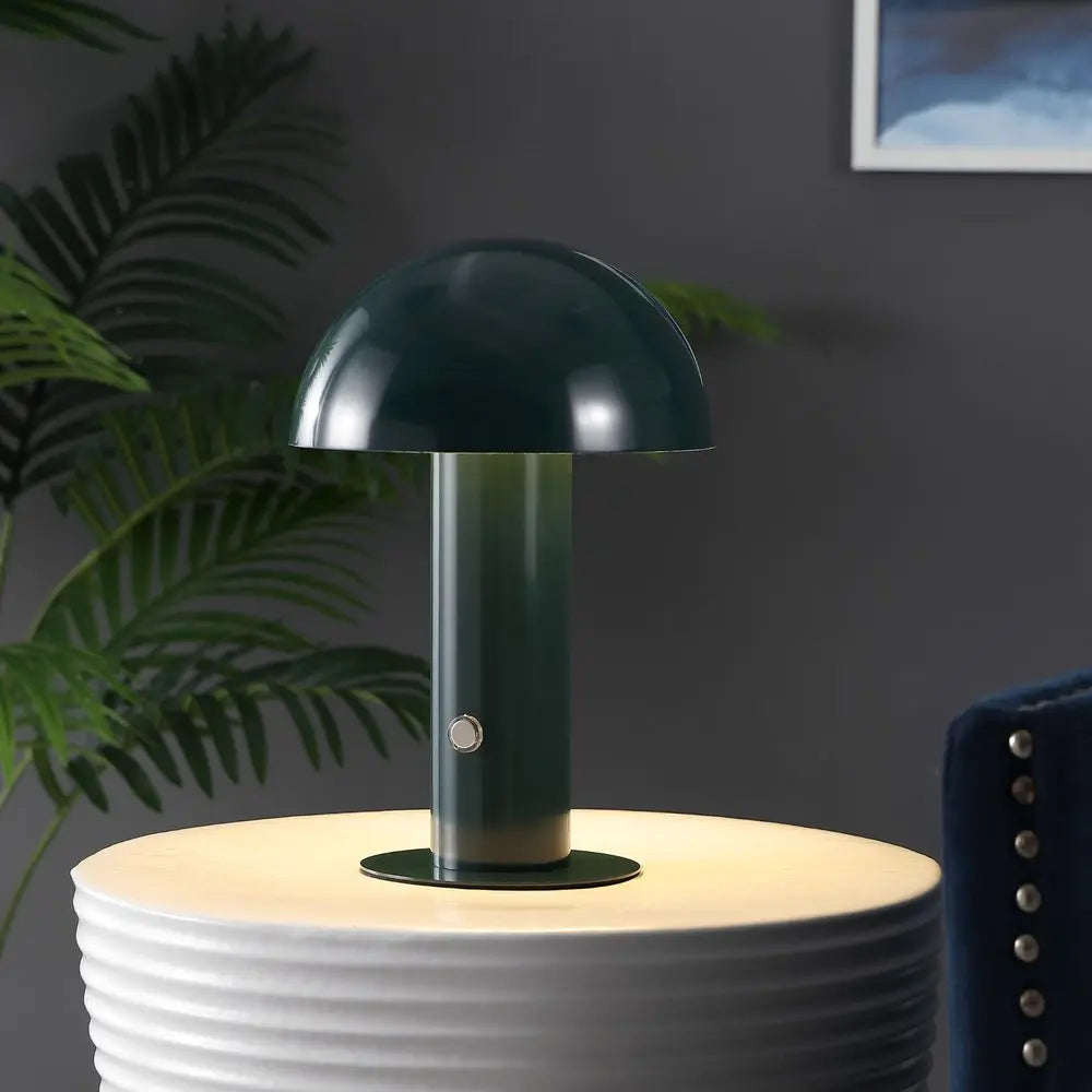 11" Forest Green Novelty USB Table Lamp LED With Globe Shade HomeRoots