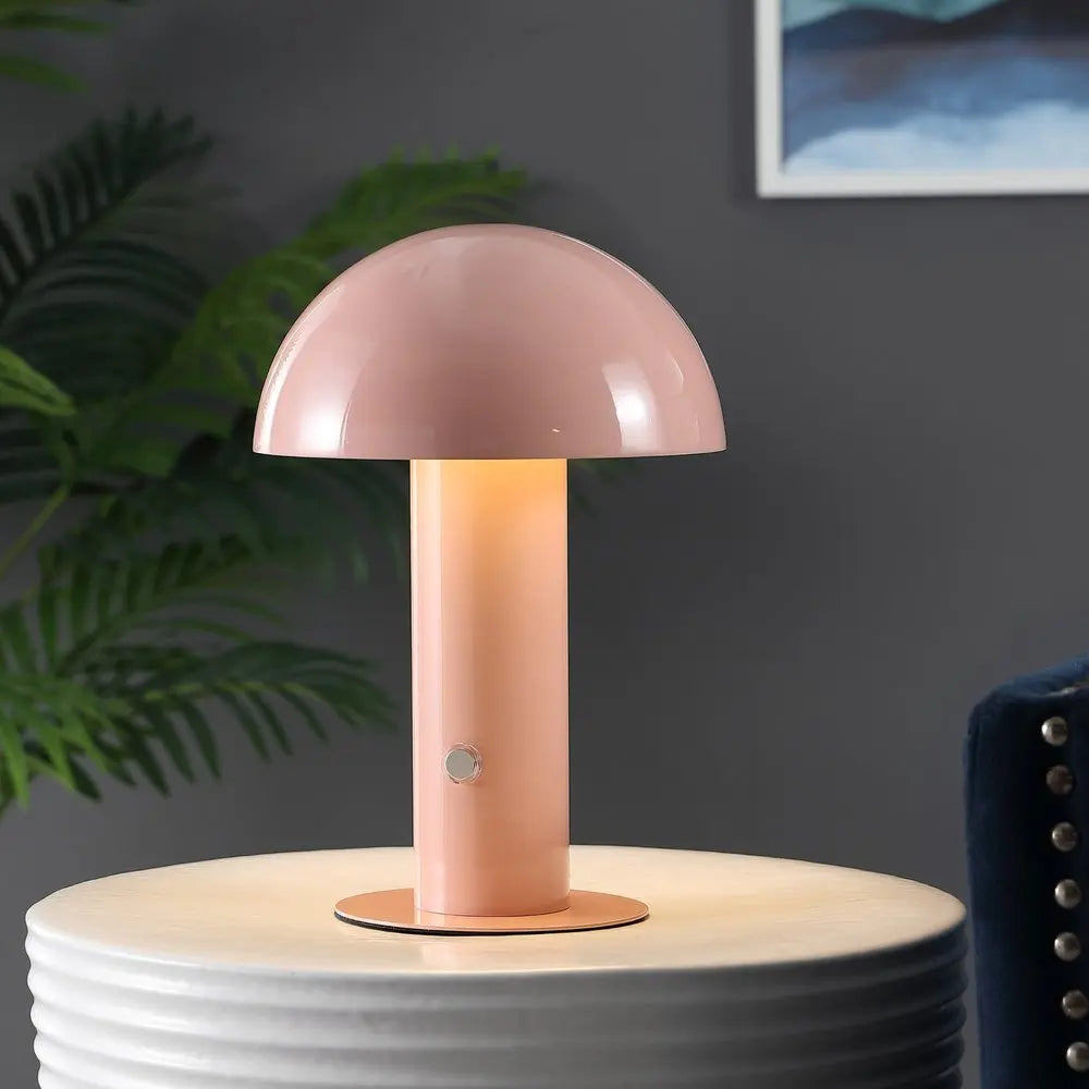 11" Pink Novelty USB Table Lamp LED With Globe Shade HomeRoots