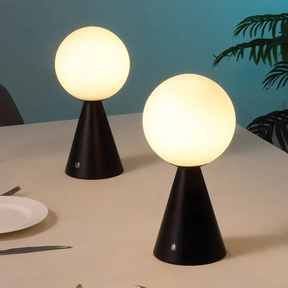 Set of Two 12" Clear Lighthouse USB Table Lamps LED HomeRoots