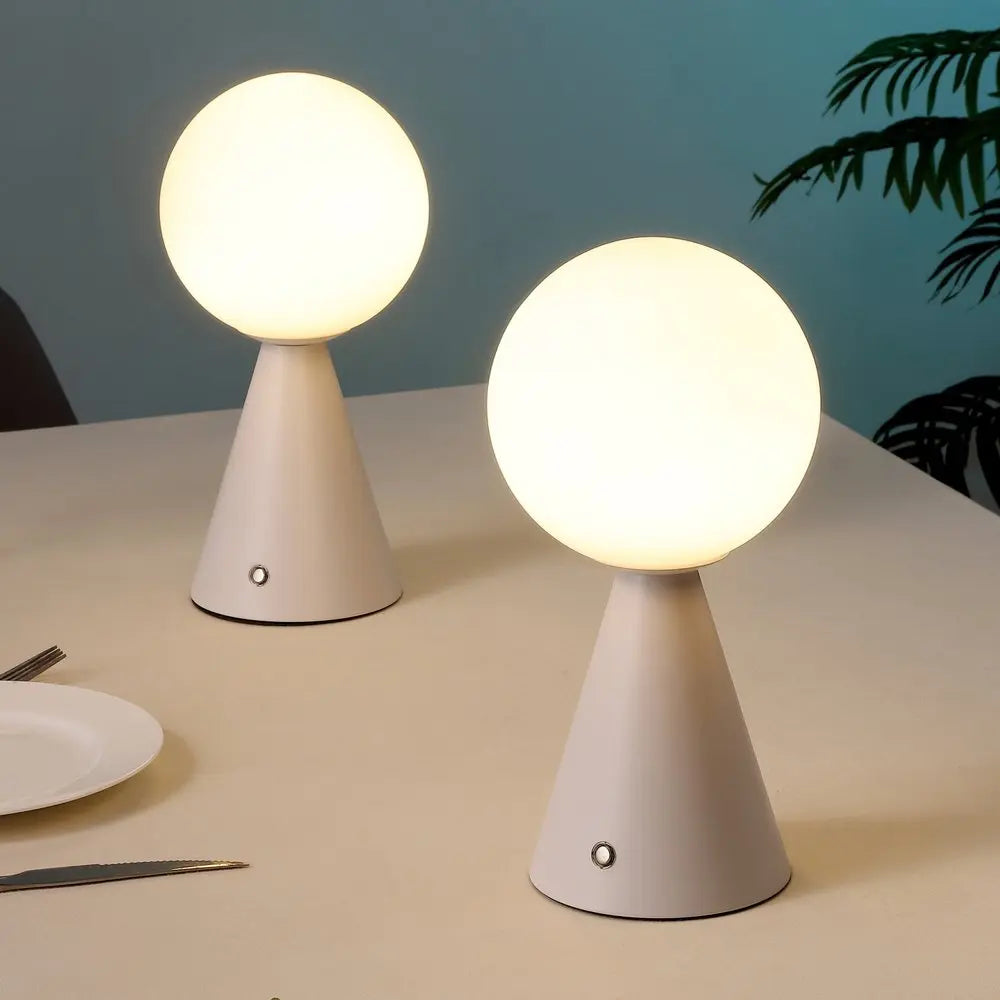 Set of Two 12" Clear Lighthouse USB Table Lamps LED HomeRoots