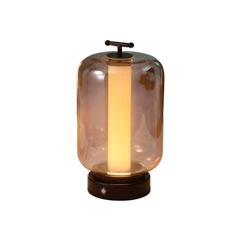 Set of Two 11" Black Lantern USB Table Lamps LED HomeRoots