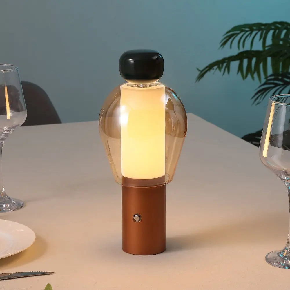 11" Copper USB Table Lamp LED HomeRoots