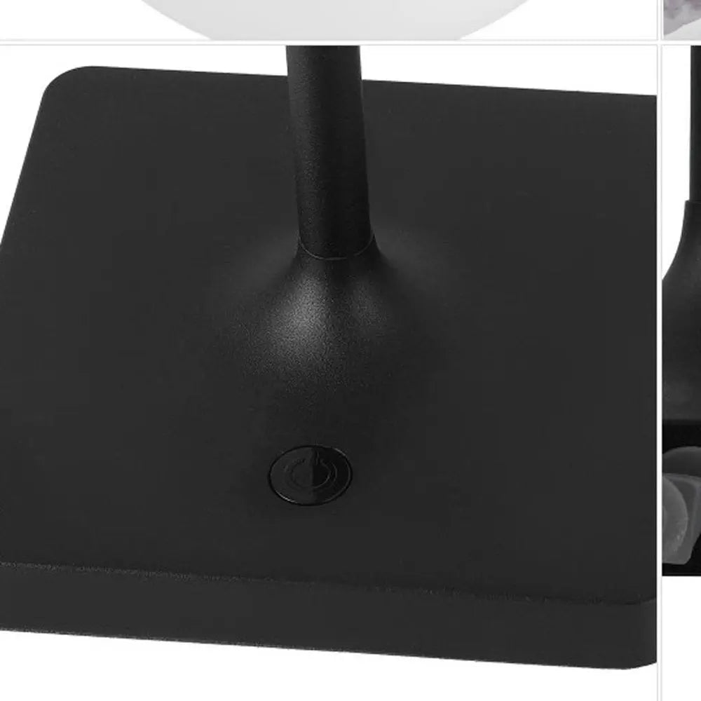 Set of Two 18" Black USB Table Lamps LED HomeRoots