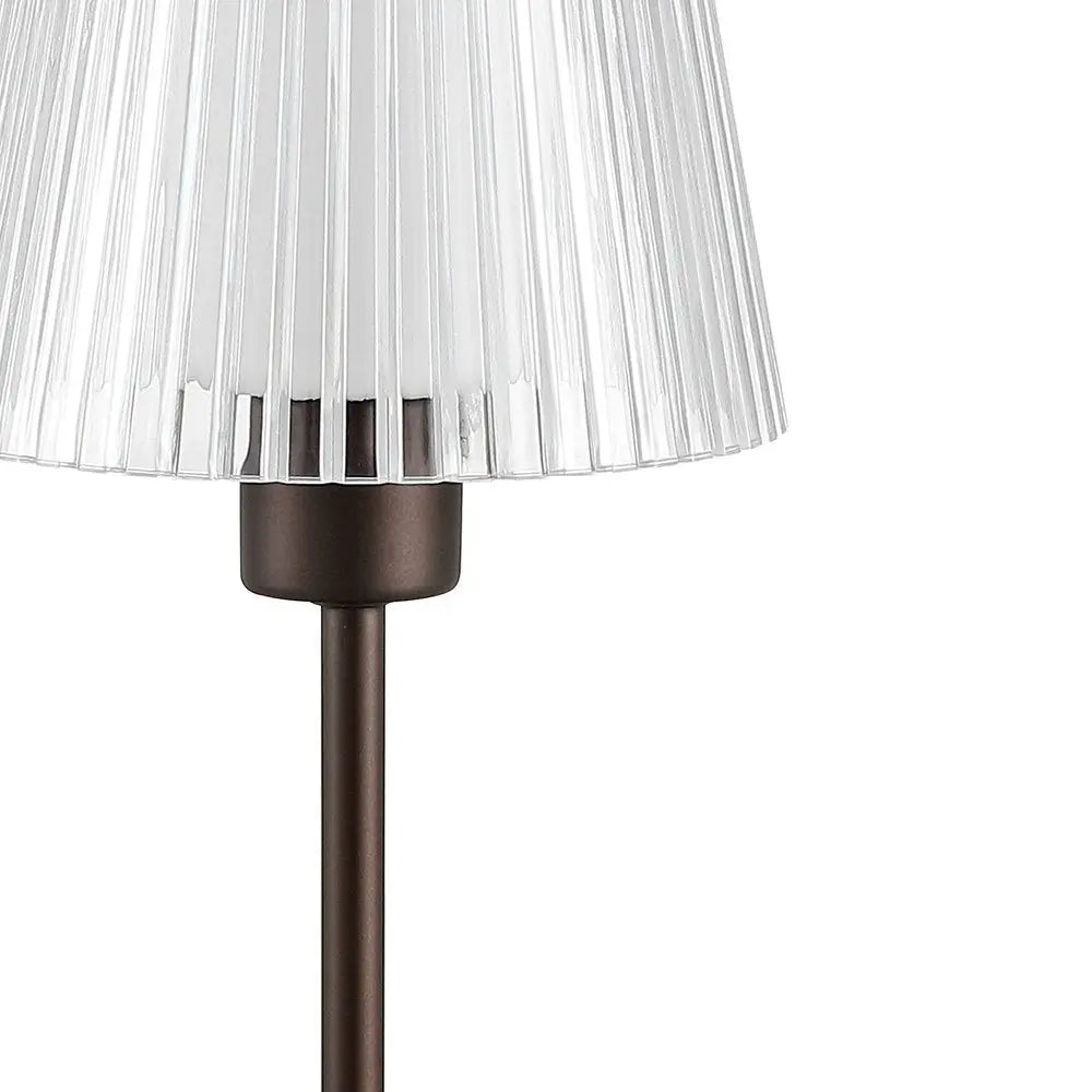 13" Antiqued Bronze USB Table Lamp LED With Empire Shade HomeRoots