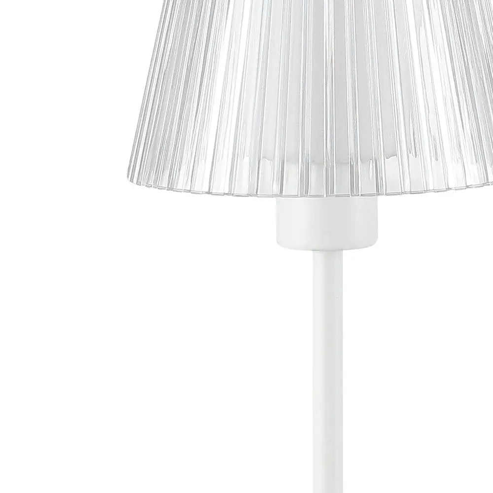 13" White USB Table Lamp LED With Empire Shade HomeRoots