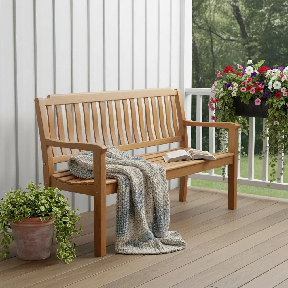 72" Teak Solid Wood Garden Bench - NOBLE HOME INTERIORS