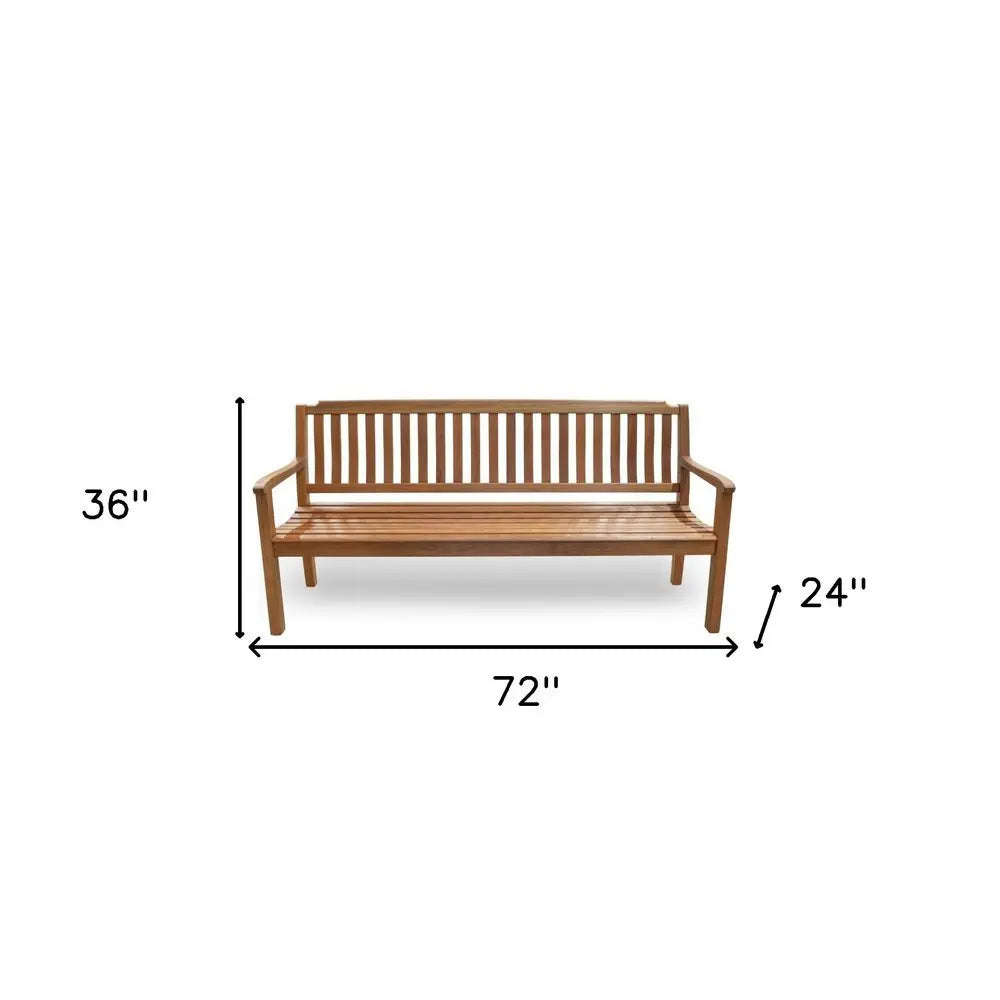 72" Teak Solid Wood Garden Bench - NOBLE HOME INTERIORS