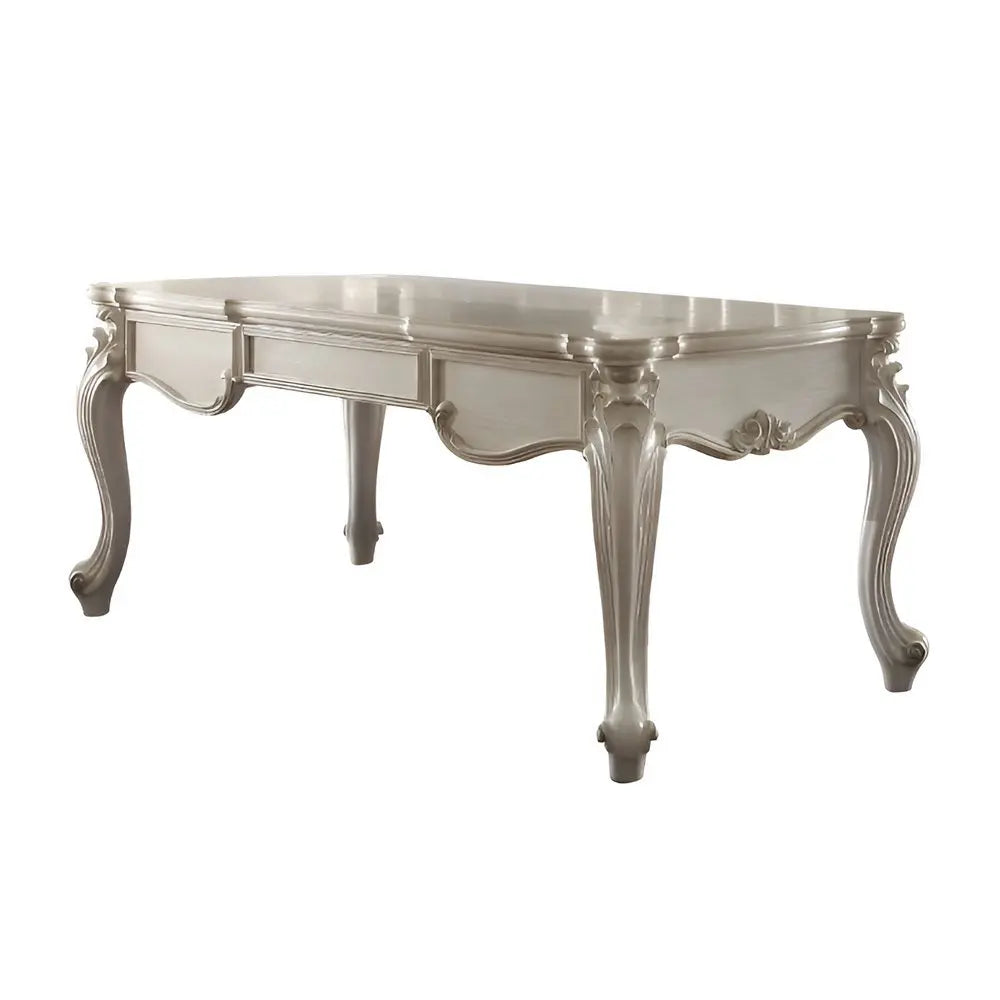 72" White Wood Executive Desk With Three Drawers - NOBLE HOME INTERIORS