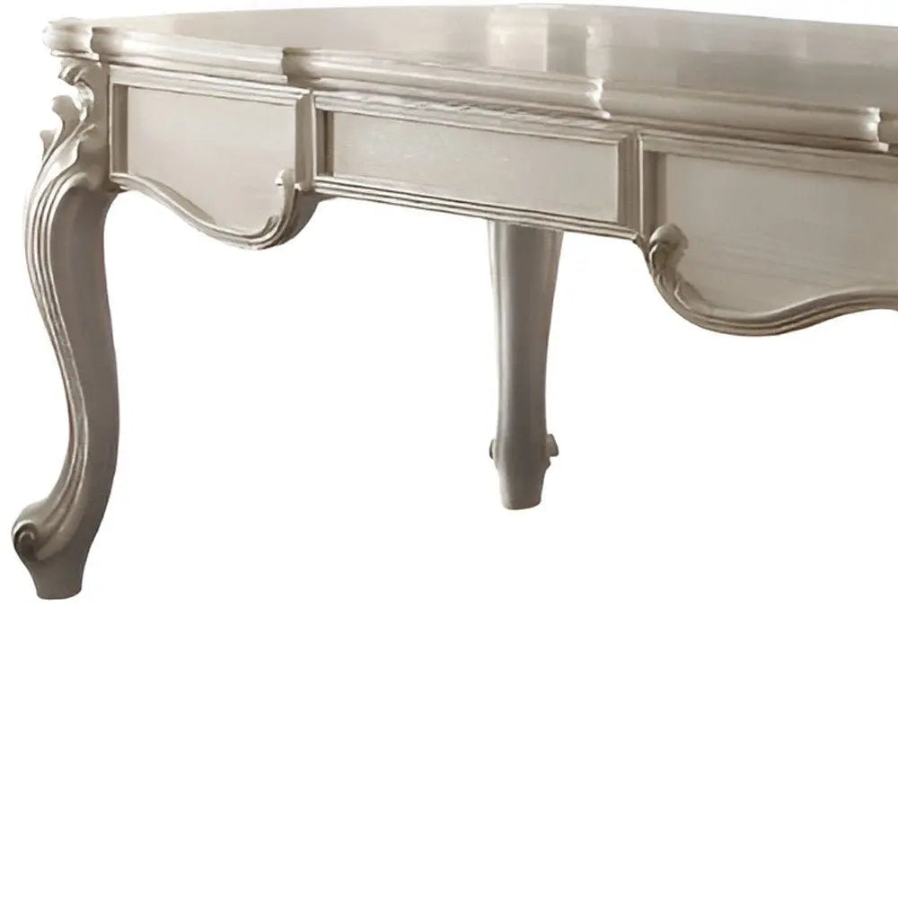 72" White Wood Executive Desk With Three Drawers - NOBLE HOME INTERIORS