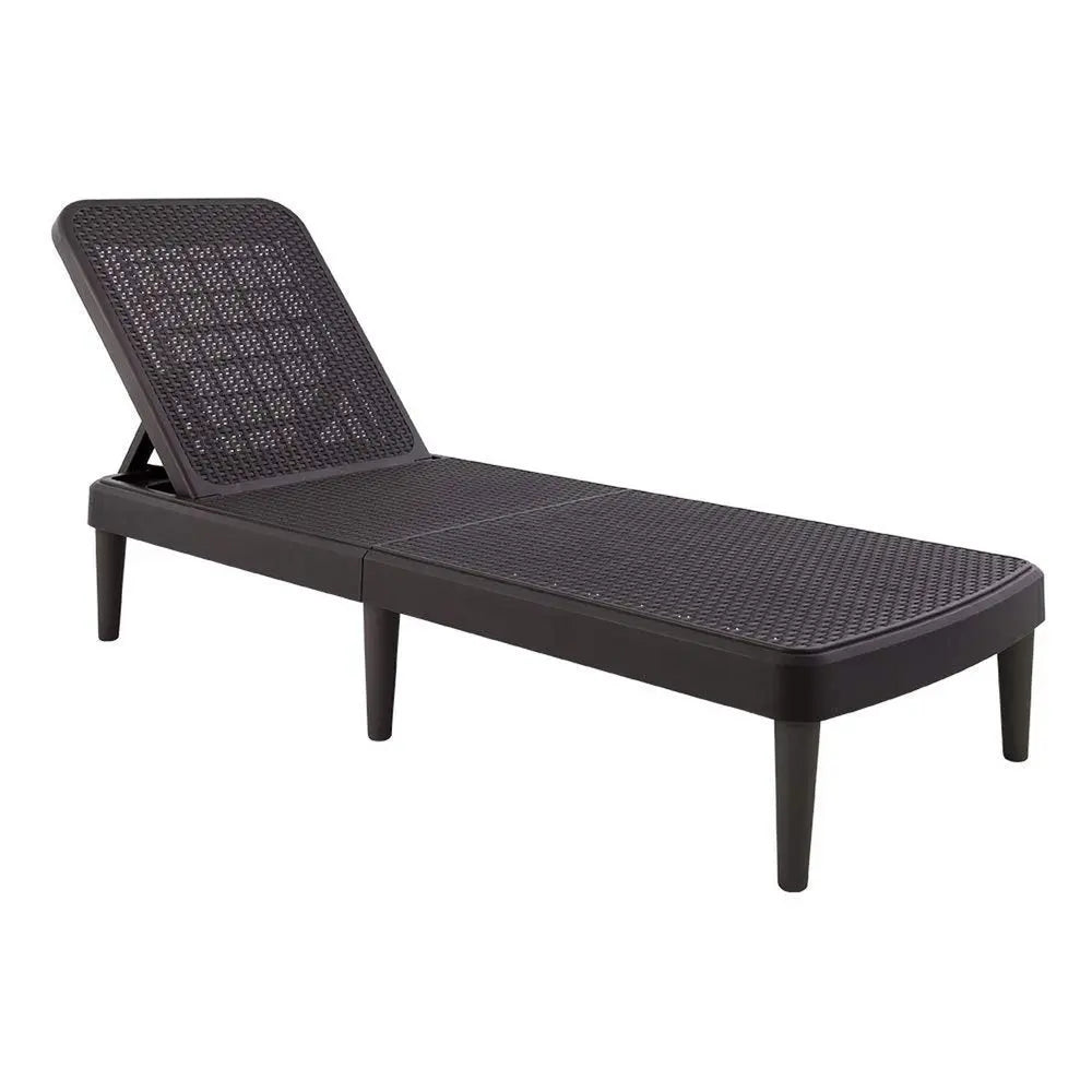 75" Brown Heavy Duty Plastic Outdoor Stacking Chaise Lounge - NOBLE HOME INTERIORS