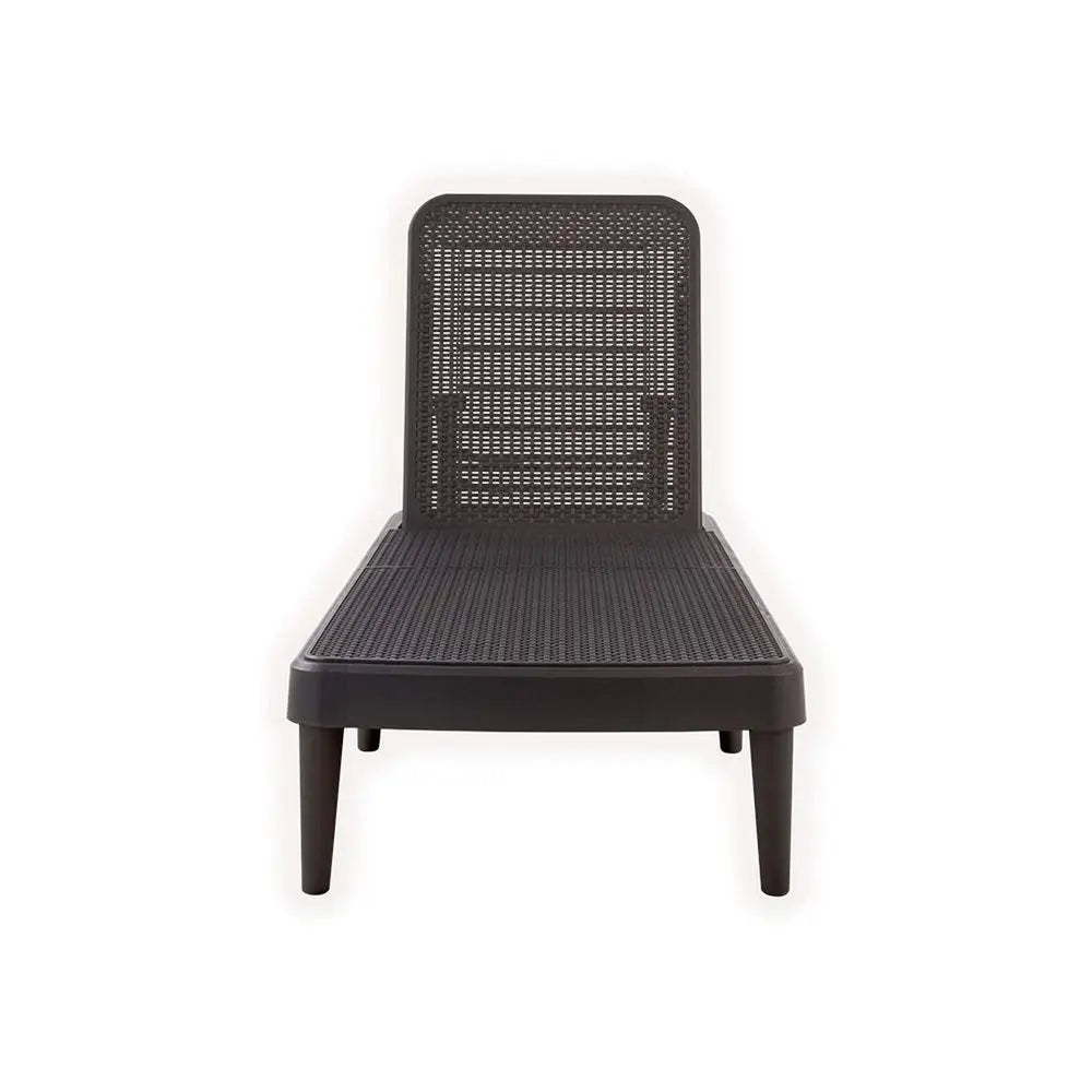 75" Brown Heavy Duty Plastic Outdoor Stacking Chaise Lounge - NOBLE HOME INTERIORS