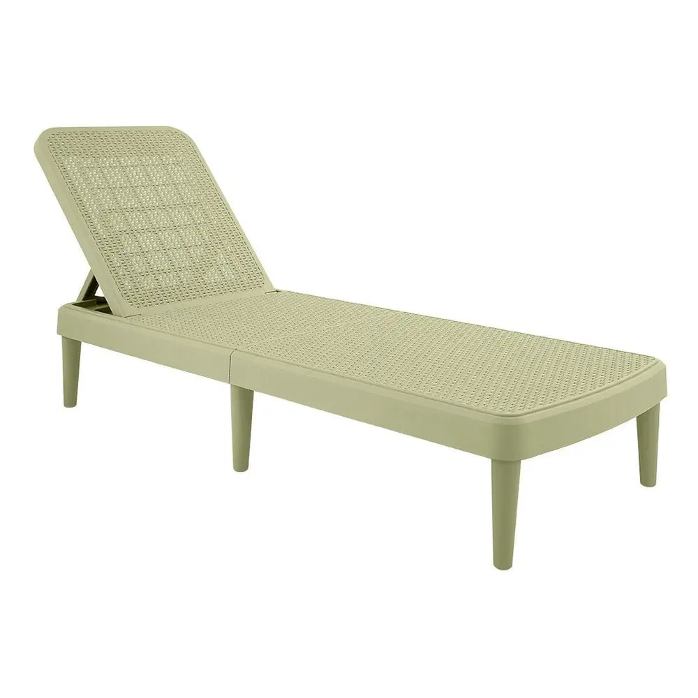 75" Sage Heavy Duty Plastic Outdoor Stacking Chaise Lounge - NOBLE HOME INTERIORS