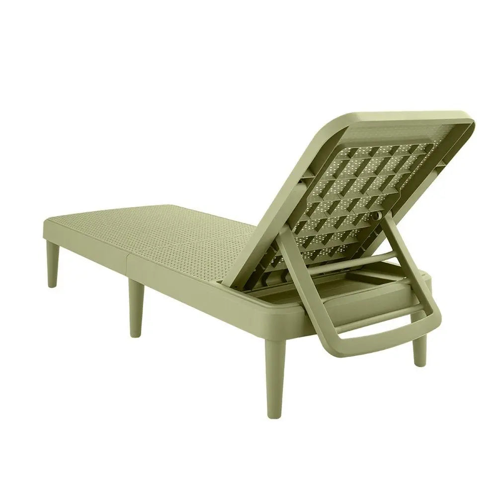 75" Sage Heavy Duty Plastic Outdoor Stacking Chaise Lounge - NOBLE HOME INTERIORS