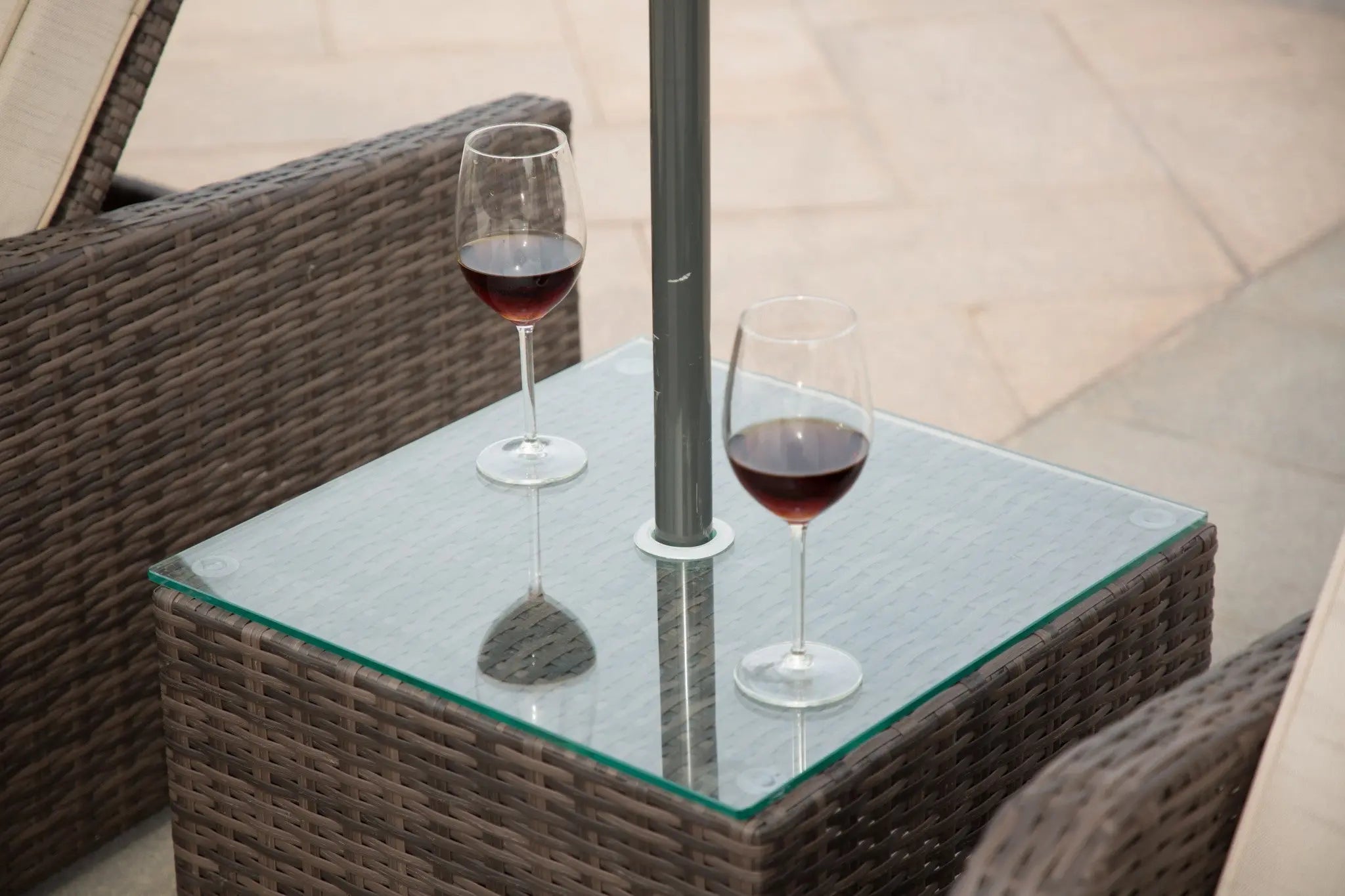 78" Set of Two Brown Indoor Outdoor Chaise Lounge with Beige Cushion - NOBLE HOME INTERIORS