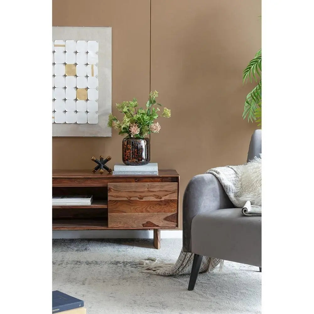 8" Amber And Black Animal Print Glass Round Table Vase - NOBLE HOME INTERIORS