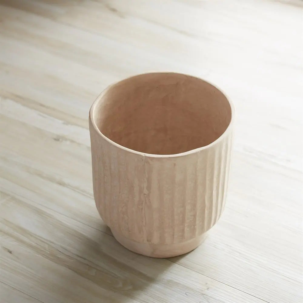 8" Beige Urn Resin Table Vase - NOBLE HOME INTERIORS