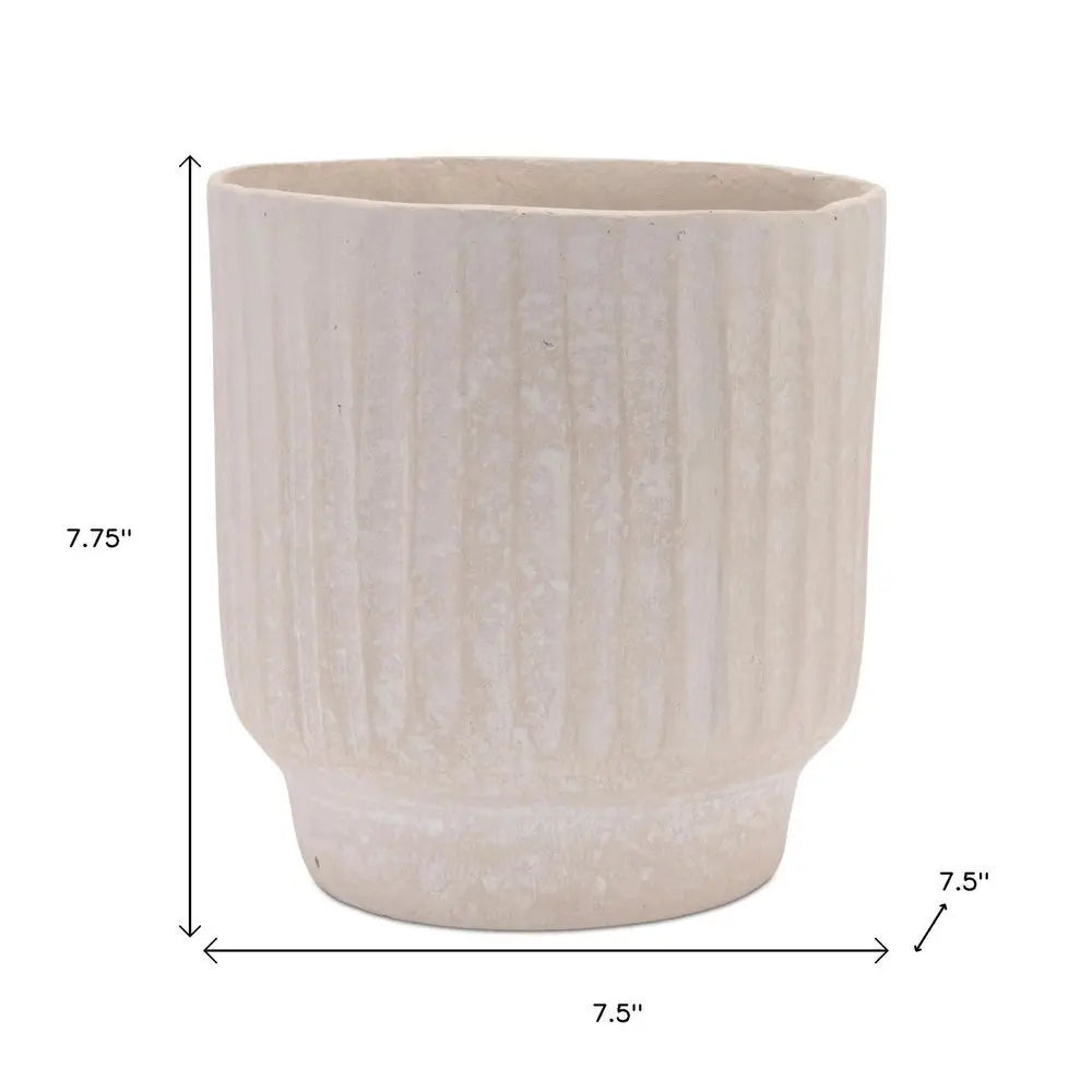 8" Beige Urn Resin Table Vase - NOBLE HOME INTERIORS