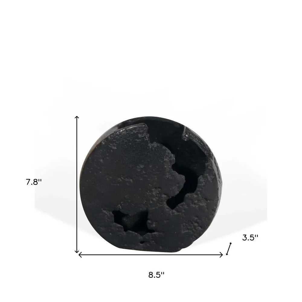 8" Black Hammered Round Aluminum Table Vase - NOBLE HOME INTERIORS