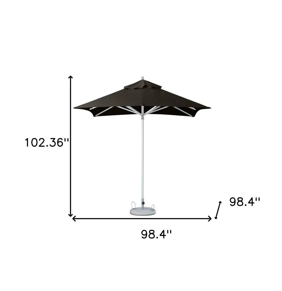 8' Black Polyester Square Market Patio Umbrella - NOBLE HOME INTERIORS