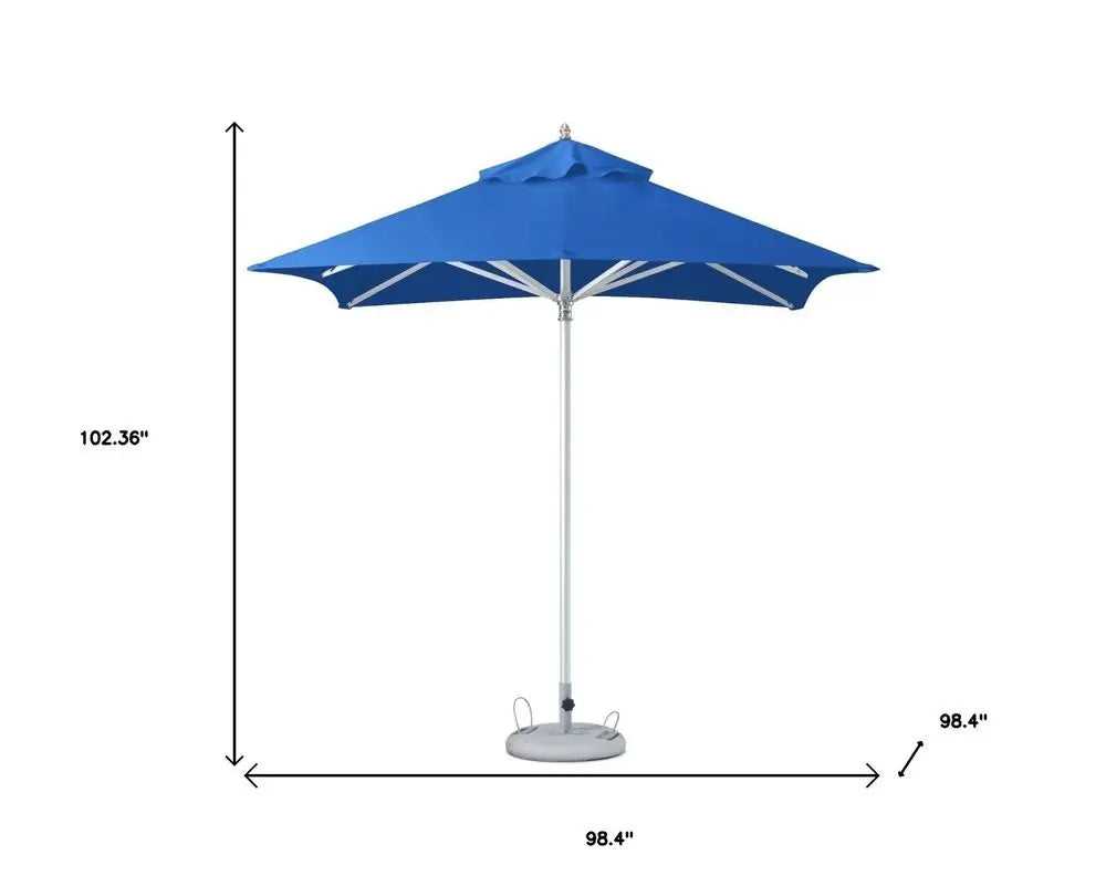 8' Blue Polyester Square Market Patio Umbrella - NOBLE HOME INTERIORS