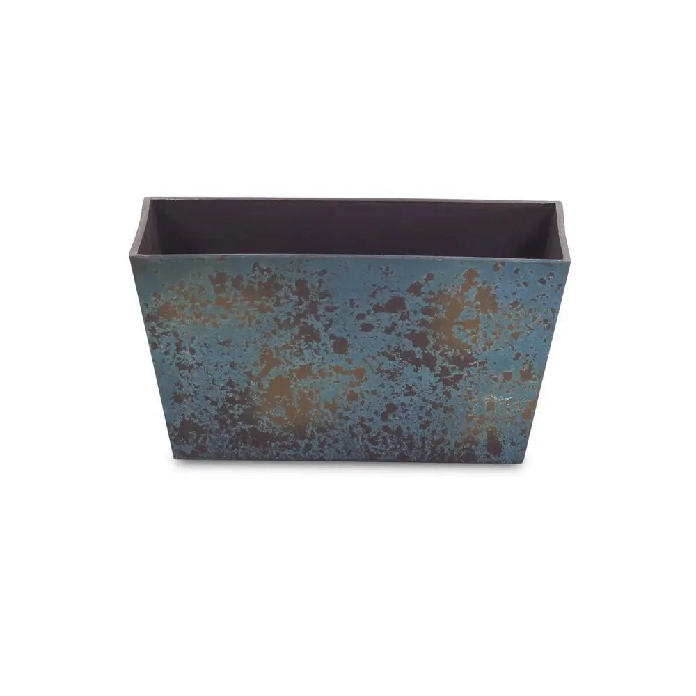 8" Blue Recycled Plastic Indoor Outdoor Rectangular Planter Box - NOBLE HOME INTERIORS