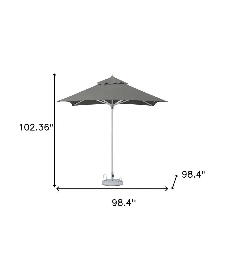 8' Charcoal Polyester Square Market Patio Umbrella - NOBLE HOME INTERIORS
