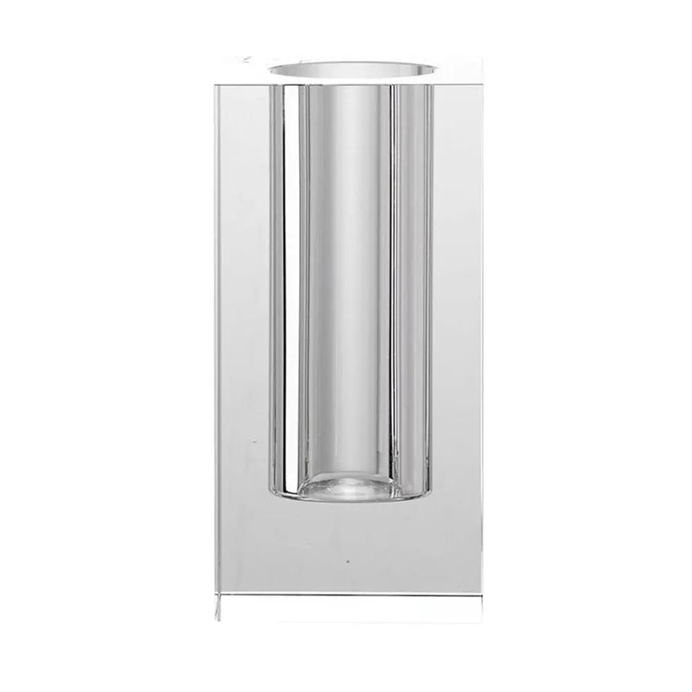 8" Clear Square Glass Table Vase - NOBLE HOME INTERIORS