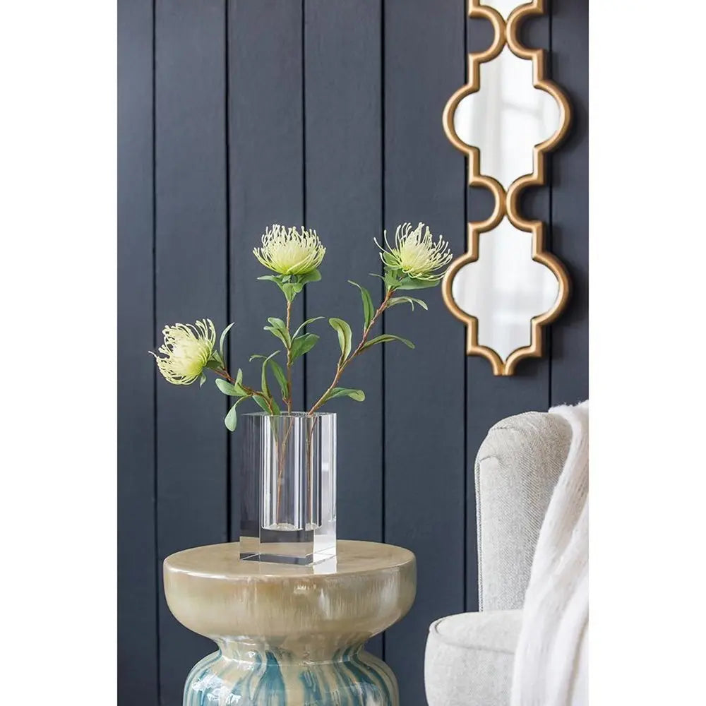 8" Clear Square Glass Table Vase - NOBLE HOME INTERIORS