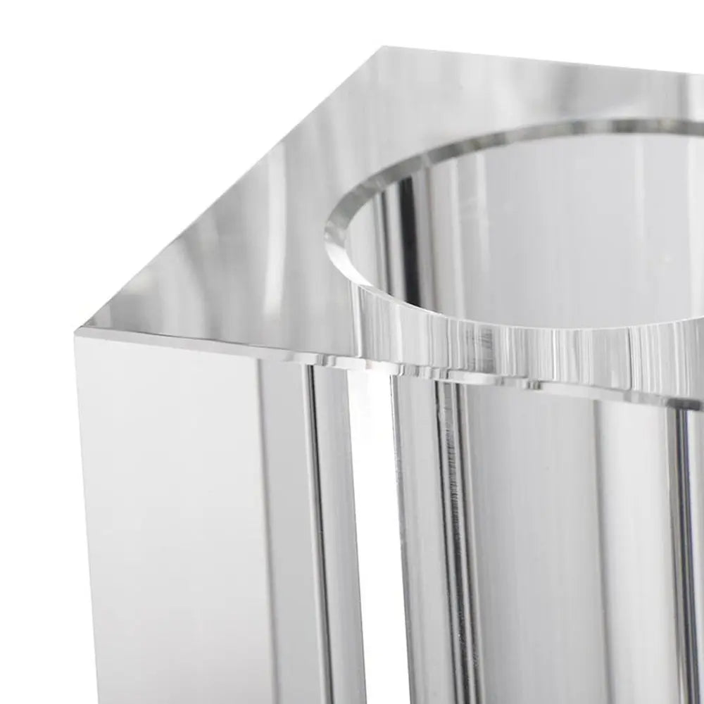 8" Clear Square Glass Table Vase - NOBLE HOME INTERIORS