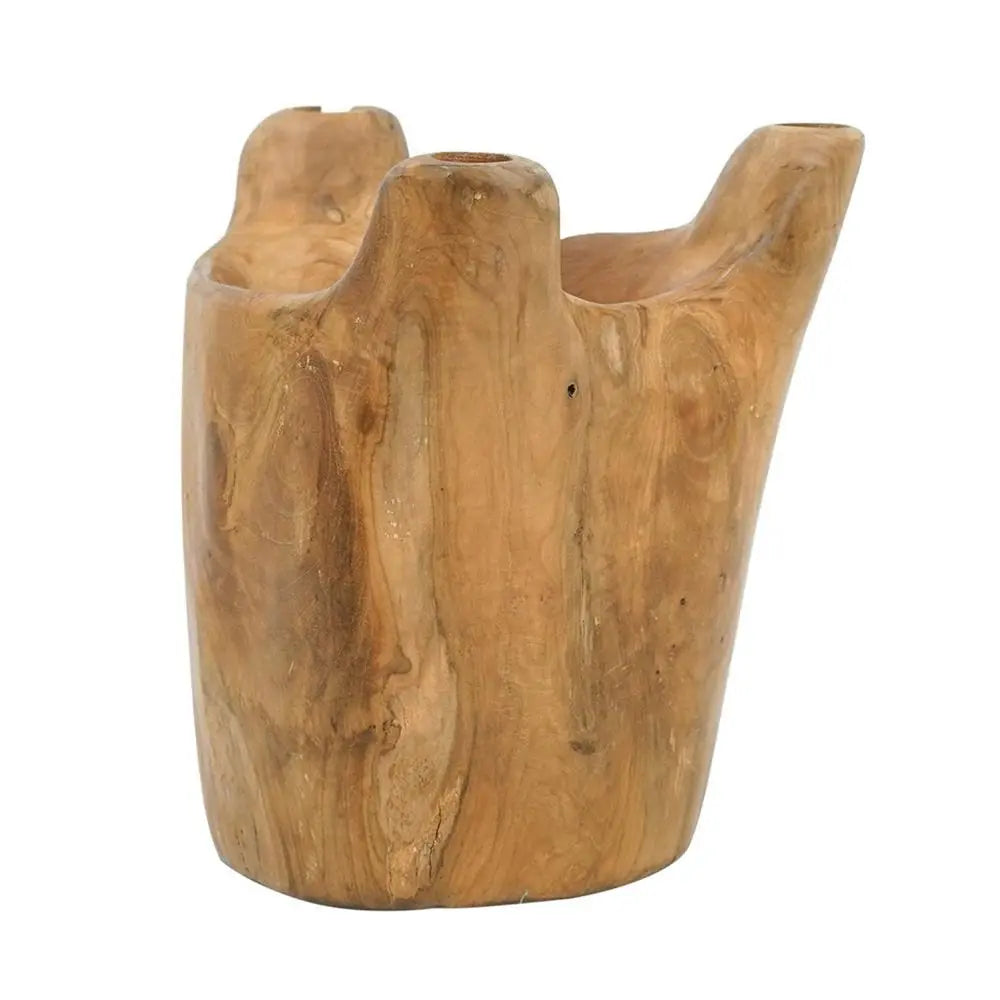 8" Natural Round Solid Wood Table Vase - NOBLE HOME INTERIORS