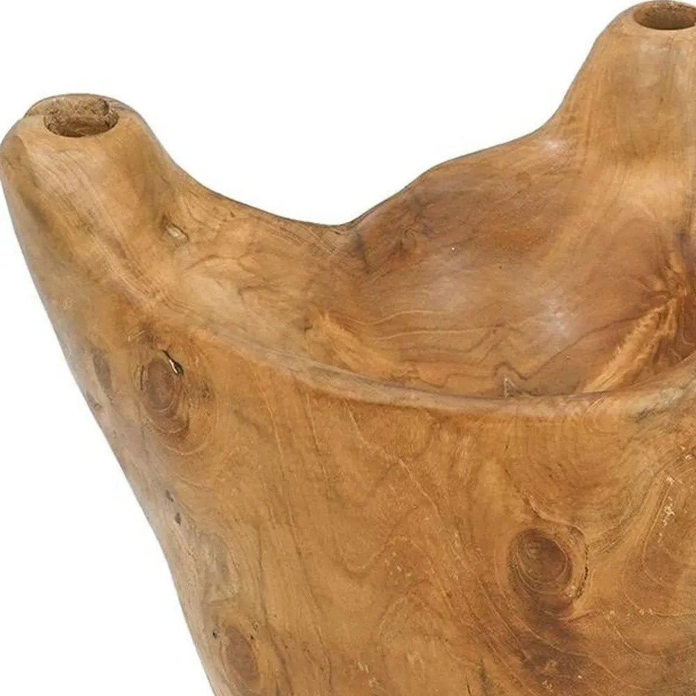 8" Natural Round Solid Wood Table Vase - NOBLE HOME INTERIORS