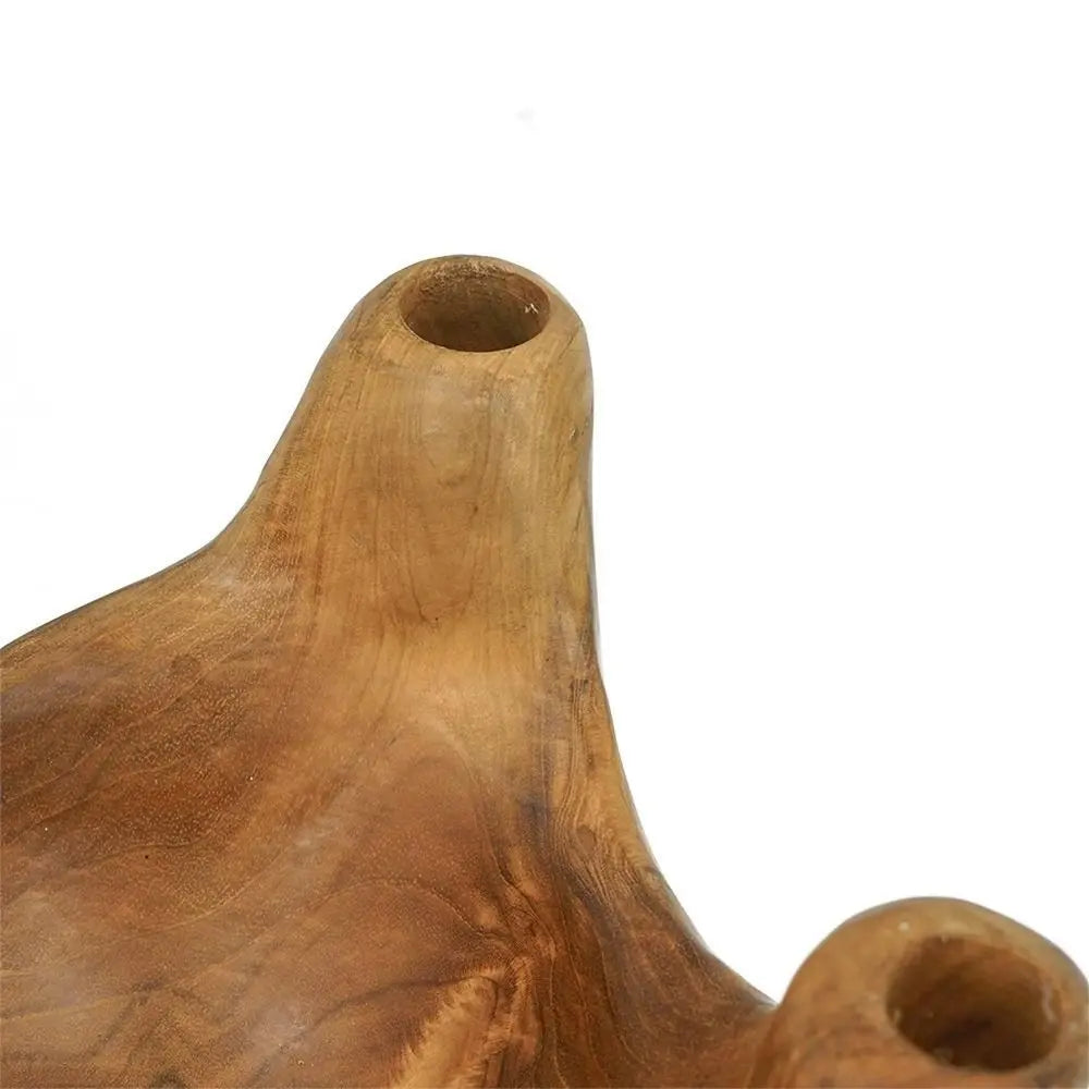 8" Natural Round Solid Wood Table Vase - NOBLE HOME INTERIORS