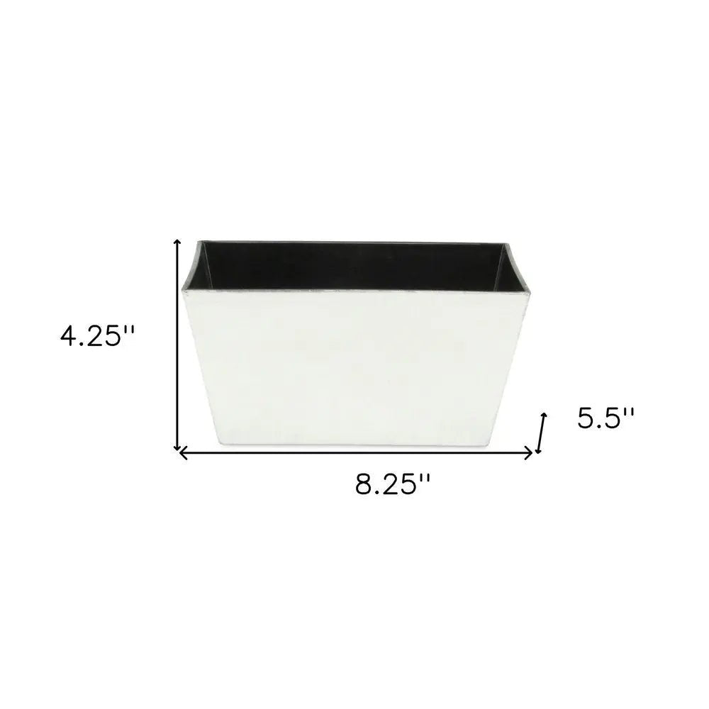 8" Silver Recycled Plastic Indoor Outdoor Rectangular Planter Box - NOBLE HOME INTERIORS