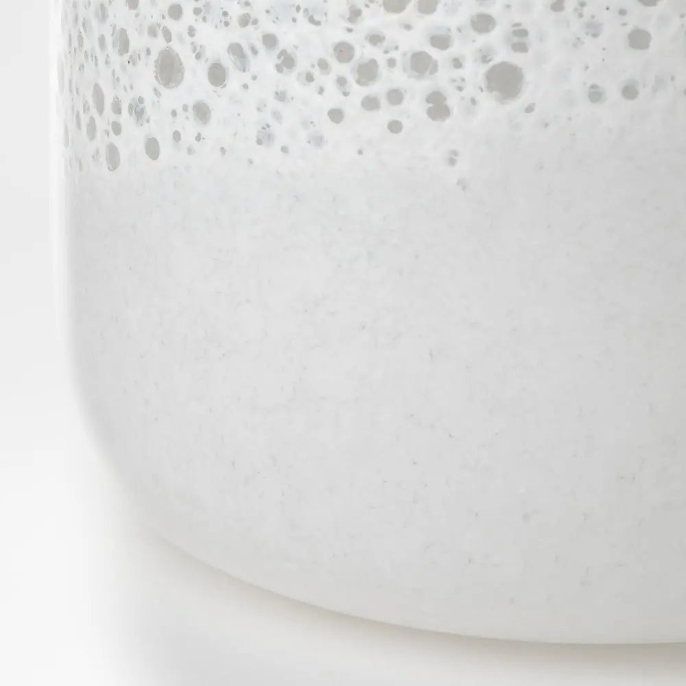 8" White Abstract Cylinder Crystal Glass Table Vase - NOBLE HOME INTERIORS