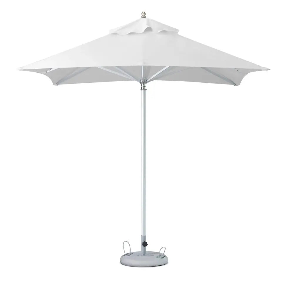 8' White Polyester Square Market Patio Umbrella - NOBLE HOME INTERIORS