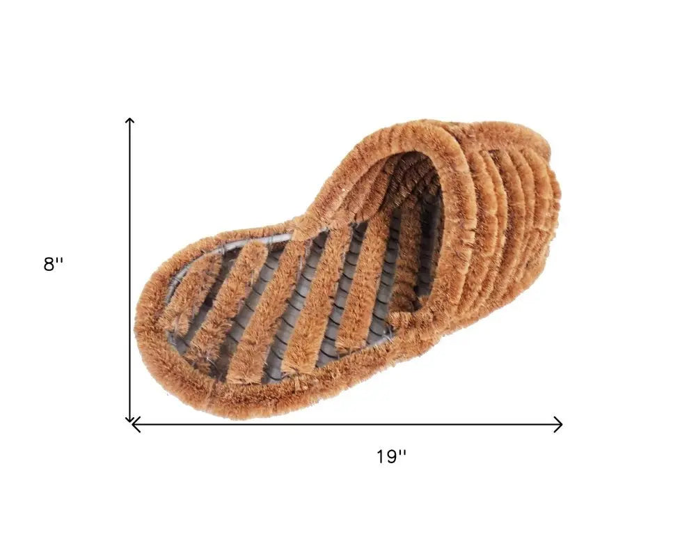 8" X 19" Brown Coir Outdoor Boot Scraper - NOBLE HOME INTERIORS