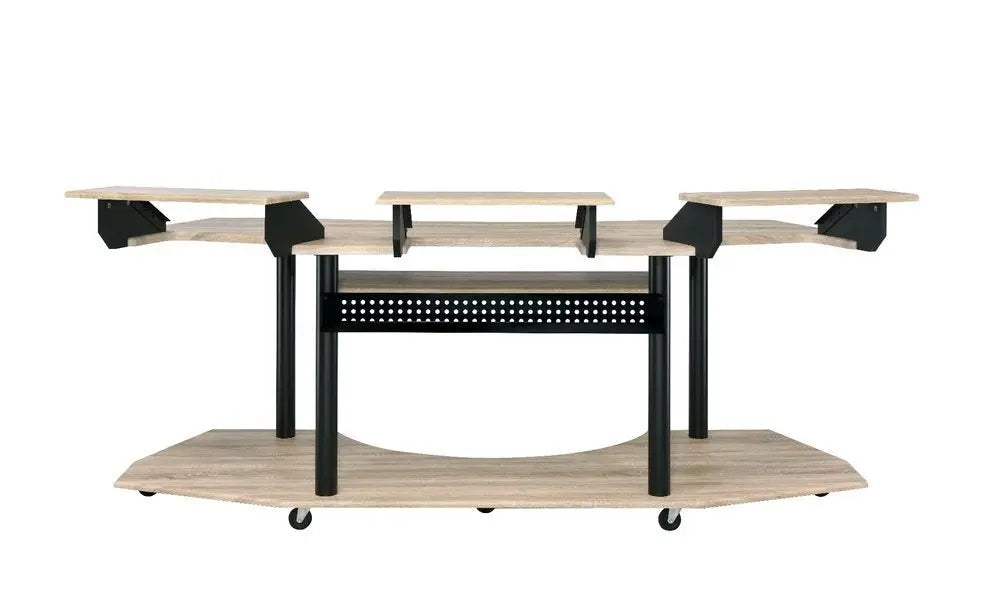 83" Natural and Black Music Recording Studio Desk - NOBLE HOME INTERIORS