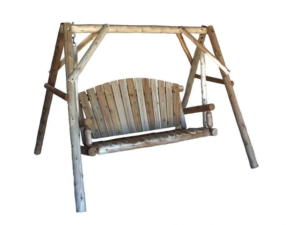 87" Natural Solid Wood Swing Chair - NOBLE HOME INTERIORS