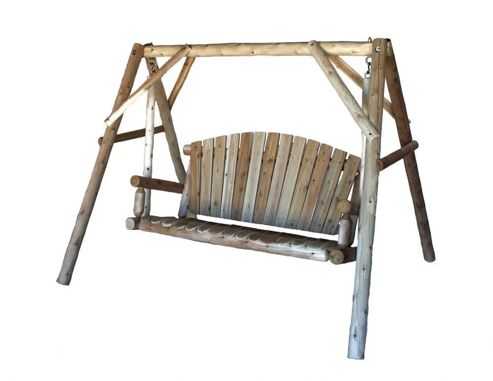 87" Natural Solid Wood Swing Chair - NOBLE HOME INTERIORS