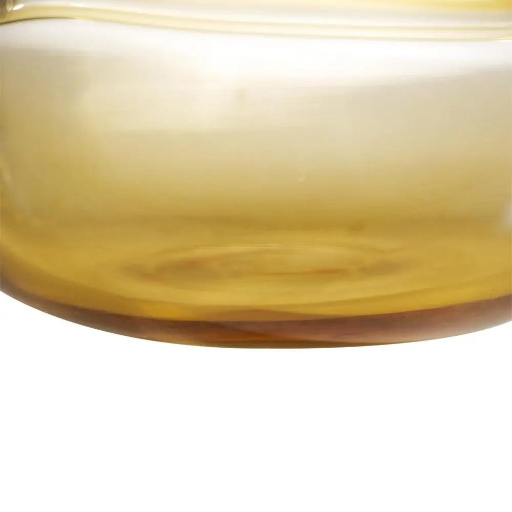 9" Clear And Brown Ombre Round Glass Table Vase - NOBLE HOME INTERIORS