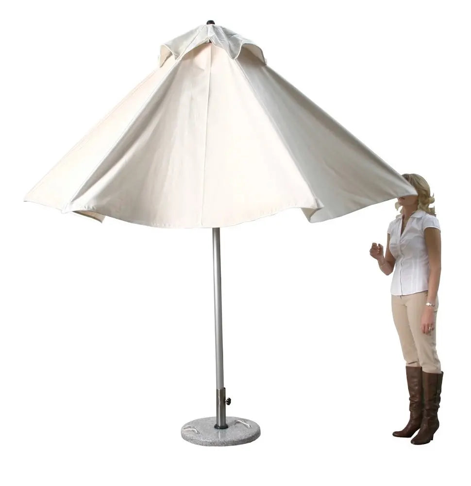 9' Ecru Polyester Round Market Patio Umbrella - NOBLE HOME INTERIORS