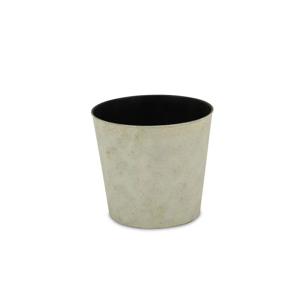 9" Gray Recycled Plastic Indoor Outdoor Round Pot Planter - NOBLE HOME INTERIORS