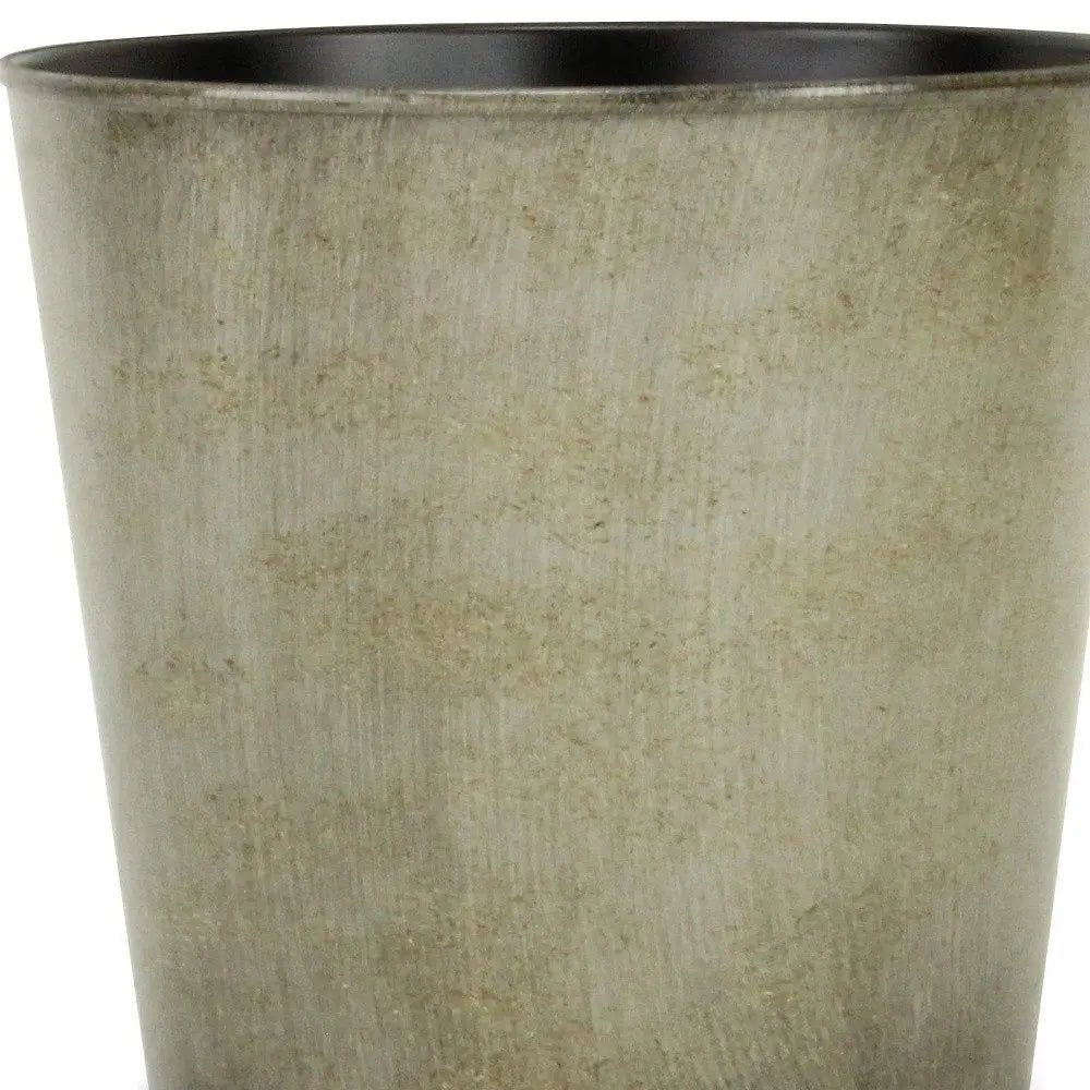 9" Gray Recycled Plastic Indoor Outdoor Round Pot Planter - NOBLE HOME INTERIORS