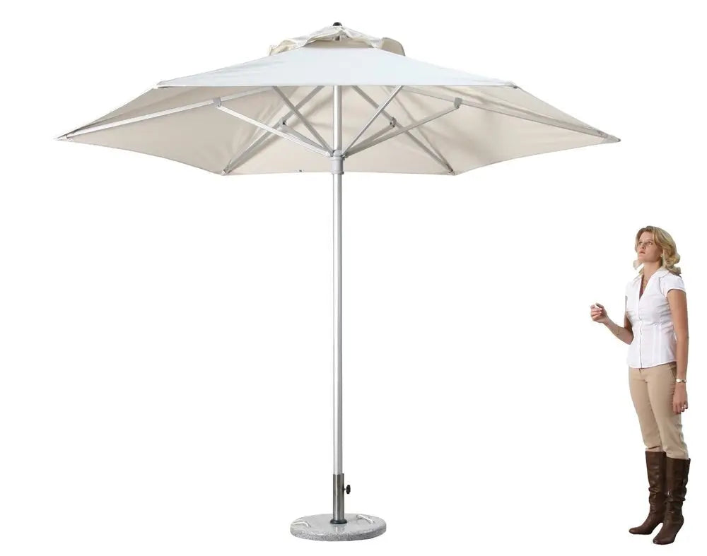 9' White Polyester Round Market Patio Umbrella - NOBLE HOME INTERIORS