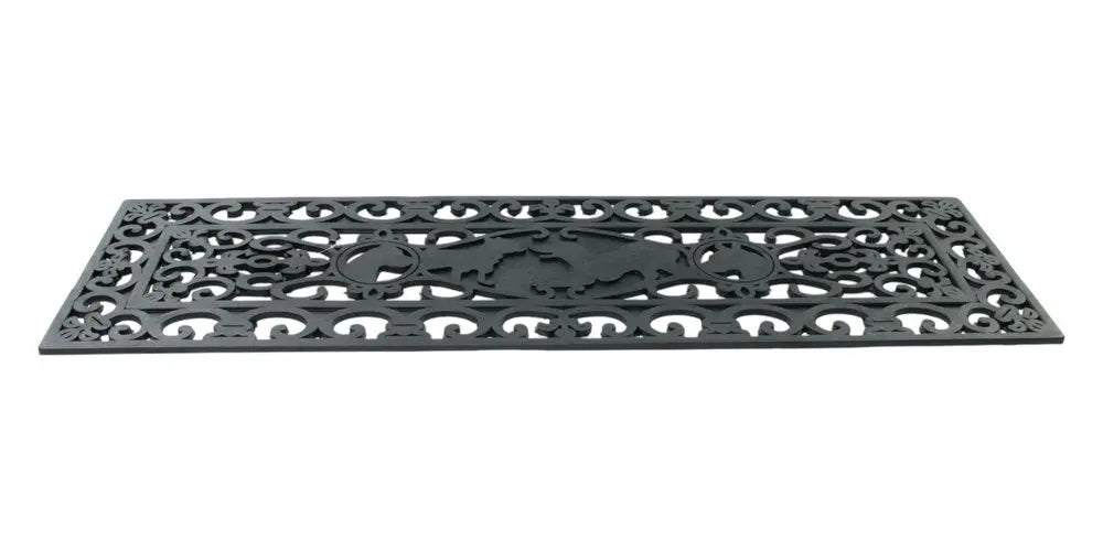 9" X 30" Black Rubber Dog Outdoor Door Mat - NOBLE HOME INTERIORS